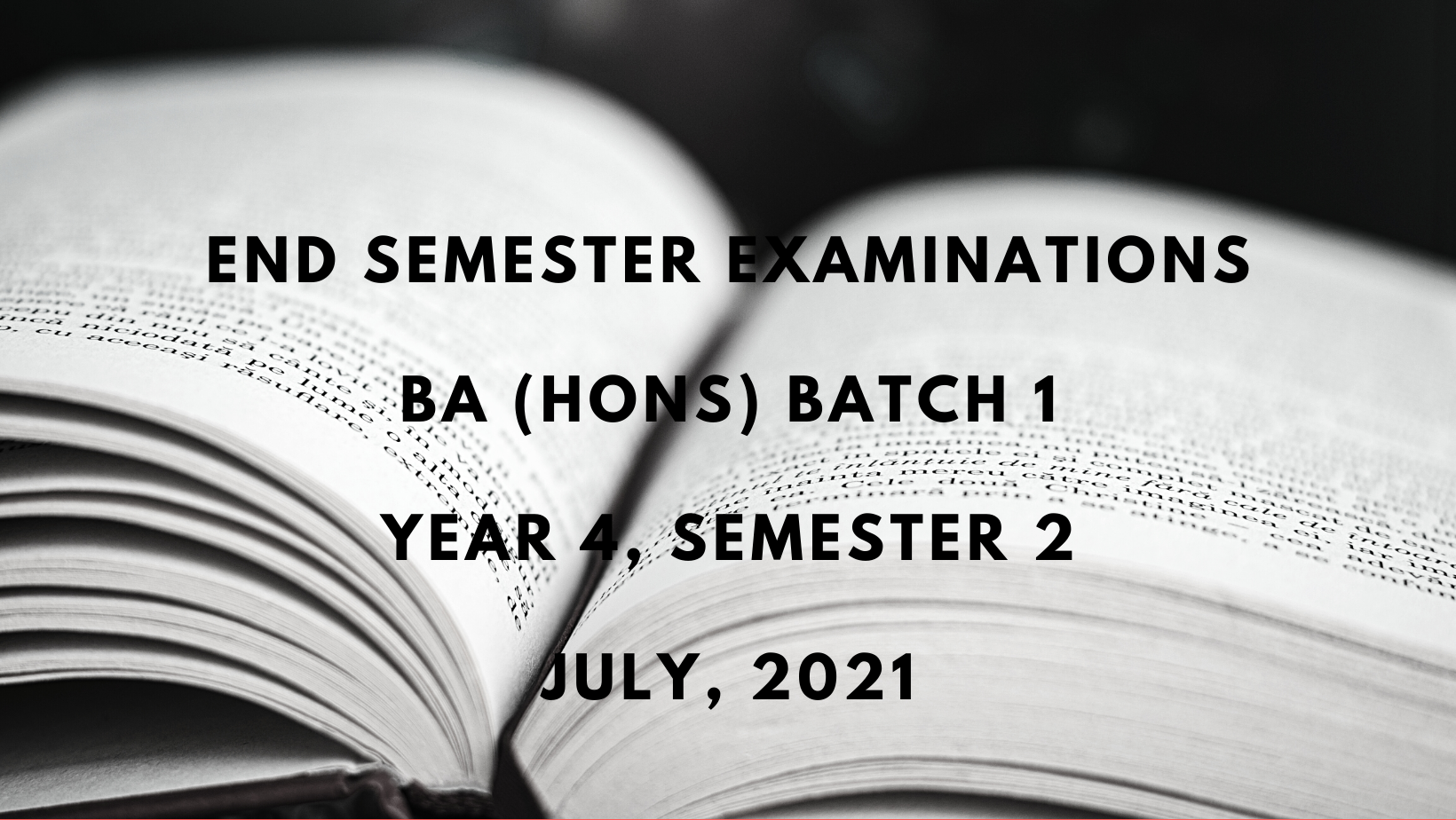 End Semester Examination | BA (Hons) in English - Year 4 (Both Semesters) BATCH 1